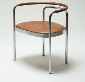 Silla de Hotel Moderna de Hierro Ecológica con Asiento y Reposabrazos de Cuero para Apartamento y Villa, Muebles Comerciales de Interior - Product Image 1
