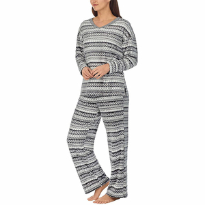 Ropa de dormir para mujer teñida en fábrica de la mejor calidad, ropa informal elegante, conjuntos de camisas holgadas y pantalones de pijama para damas. - Product Image 3