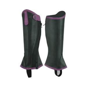 Factory Custom Leather <b>Half</b> <b>Chaps</b> Heavy Duty Equestrian Horse Riding Gaiters Premium Cowhide <b>Chaps</b> B2B LHC-0033 - Product Image 4