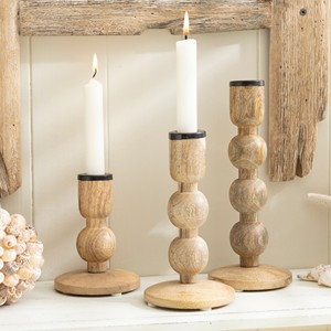 Portavelas de Madera Hechos a Mano al por Mayor - Adornos Rústicos para el Hogar de Madera de Teca - Product Image 3