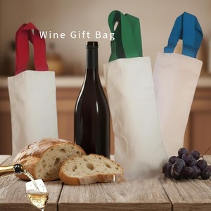 Sac cadeau pour bouteille de vin en toile de coton, porte-boissons réutilisable - Product Image 4