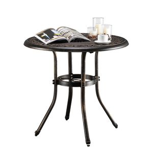 Tavolo da Pranzo Rotondo in Alluminio Pressofuso per Esterni XH 32*32*29\" (81*81*74cm) - Resistente ed Elegante - Product Image 1