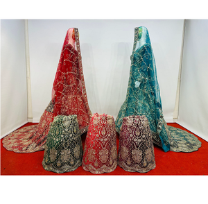 Lehenga de terciopelo nupcial con cola larga, totalmente adornado, con detalles de piedras Jarkan, 5 colores, vestido festivo para bodas y fiestas - Product Image 1