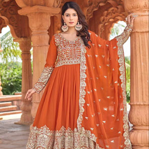 Ramdev Trading - Kurta/Kurti de Mujer de Georgette Sintético Pesado con Bordado, Estilo Moderno, de Secado Rápido, para Bodas/Fiestas/Diwali, Todas las Temporadas - Product Image 1