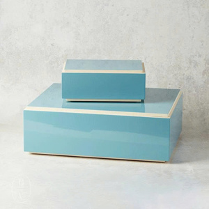 Decorative Organizer with Matching Lid Elegant <b>Vanity</b> Desk and Coffee Table Decor for Stylish Home Modern Lacquer Storage Box - Product Image 1