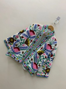 Veste en coton brodée florale bohème, col rabattu, manches longues, vêtements d'extérieur décontractés pour adultes, printemps - Product Image 2