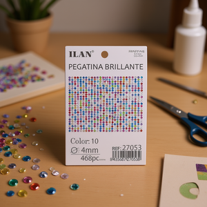 Adesivi con Strass Lucidi Ilan 4mm Multicolore Circa 468 Pezzi - Product Image 2