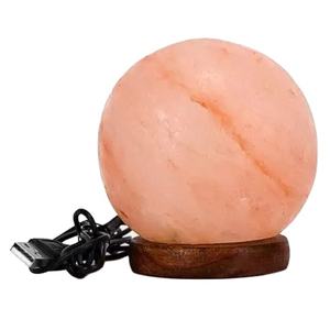 Lámpara de sal USB del Himalaya tallada personalizada de alta calidad, Feng Shui ligero, decoración del hogar, Base de madera, fuente de alimentación USB de bajo precio - Product Image 1
