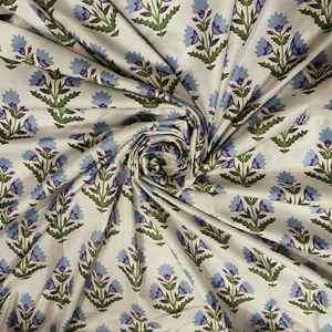 Organic Traditional Jaipuri Print Lightweight Cotton Cambric 60x60 Hand Block Print Fabric for Dresses Bags Curtains Boys' - Product Image 2