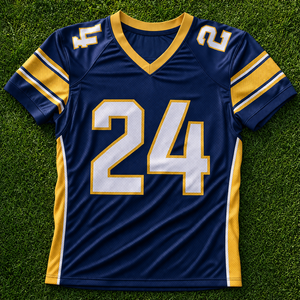 ผู้ผลิตเสื้ออเมริกันฟุตบอลแบบ OEM ตามสั่ง ผ้าโพลีเอสเตอร์แห้งเร็ว ระบายอากาศได้ดี สกรีนชื่อและหมายเลขผู้เล่นตามแบบที่กำหนด - Product Image 1