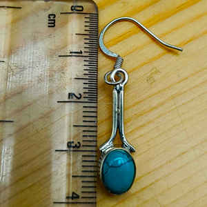 Diseñador hecho a mano 925 pendientes de gota de plata delicado howlita turquesa piedra preciosa artesanal pendientes colgantes finos para regalo de fiesta - Product Image 3