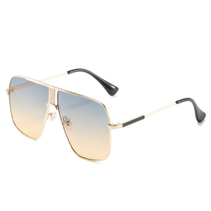 Lunettes de soleil carrées de luxe en métal RTS Fashion, grandes, verres PC UV400, monture complète, unisexe, pour extérieur, tendance 2026 - Product Image 1