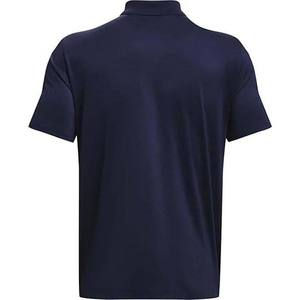 เสื้อโปโลแขนสั้นสีกรมท่าสำหรับผู้ชาย สีพื้น ผ้าถัก ระบายอากาศได้ดี ผ้าฝ้าย 100% ติดกระดุมด้านหน้า ทรงปกติ - Product Image 5