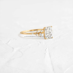 IGI/GIA Lab Grown Cut Diamond Vintage 14K Anillo de boda/compromiso amarillo Unisex Oro blanco fino para fiesta de aniversario-Worthy - Product Image 3