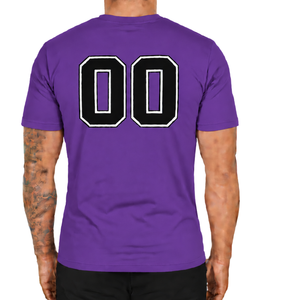 Camiseta Morada Ajustada para Hombre, Manga Corta, Cuello Redondo, Estampado Personalizado, Corte Slim, Informal, de Algodón, Venta al Por Mayor, Ropa Urbana Deportiva - Product Image 2