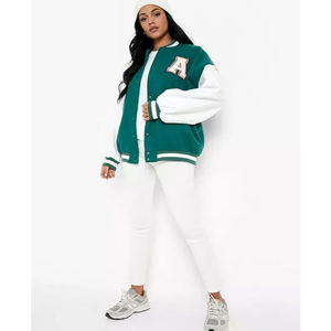 Chaquetas Varsity de Mujer en Oferta, Talla Grande, Diseño de Parches, Impermeables, Transpirables, de Algodón, Elegantes, al por Mayor, OEM - Product Image 6