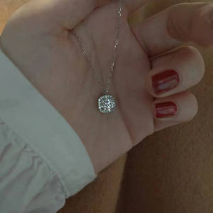 High Quality 14K 18K <b>Solid</b> Gold Lab Grown Diamond Solitaire Pendant <b>Necklace</b> Luxury Round Cut Choker Fine Jewelry for Women - Product Image 3