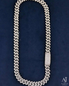 Collar de Moissanita con Engaste de Garra Estilo Eslabón Cubano, Bañado en Rodio, Cadena de Plata de Ley 925, Joyería Hip Hop para Aniversario - Product Image 3