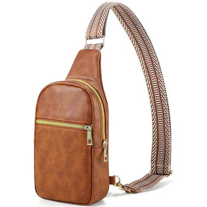 Unisex Nylon Waterproof Hunting Pouch with Arcuate Shoulder Strap Zipper Closure Softback Vintage Geometric Pattern Brown 20-36L - Product Image 4