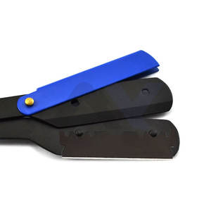 MAMAZ YARA Promotion Spéciale Rasoirs de Barbier pour Hommes, Rasoirs Droits à Double Tranchant avec Manche en Bois Bleu Massif, Idéal pour Salon de Coiffure - Product Image 4