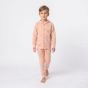 Conjunto de Sudadera con Capucha de Algodón Lavado al Ácido para Niños al por Mayor, Chándal Deportivo Personalizado con Cremallera Completa para Uso Diario Infantil - Product Image 1