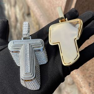 Pendentif en diamant cultivé en laboratoire, style hip-hop, lettre T, pendentif personnalisé, style rappeur - Product Image 5