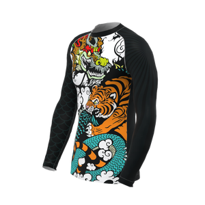 Custom Fully Sublimation Rash Guards <b>Men</b> Quick Dry Boxing Martial Arts Rash Guard MMA BJJ <b>Compression</b> Training <b>Shirt</b> - Product Image 3