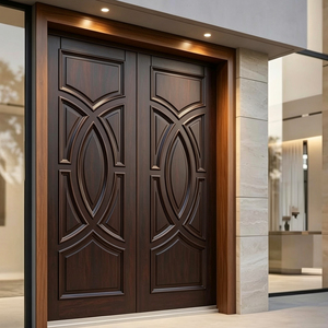 Puerta exterior de madera noble natural, puerta de entrada de lujo hecha a mano, puerta de madera maciza de diseño, elegante puerta exterior de madera noble, moderna - Product Image 4