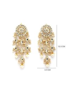 Ethnic Handmade Alloy Jhumka Earrings with Colorful Beads and Rhinestones for Wedding India RETAIL <b>BEES</b> TRADING CO - Product Image 2