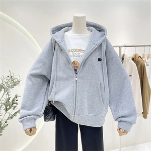 Fashion Autumn Solid <b>Hoodie</b> Sweatshirt Women Tops Casual Zip Up Solid <b>Hoodie</b> Streetwear Girl <b>Thin</b> Hooded Jacket Female - Product Image 3