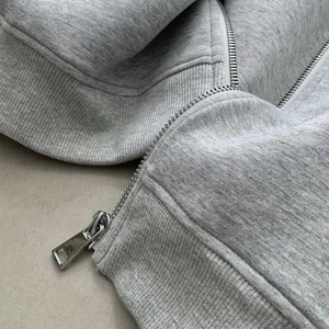 <b>Women's</b> Oversized Color Blocked Hooded Fleece <b>Zip</b>-<b>Up</b> Sweatshirt Windproof Drop-Shoulder Long Sleeve Winter <b>Jacket</b> - Product Image 3