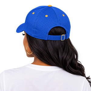 Gorra de Béisbol Azul Rey con Bordado de Letras Griegas Doradas, Gorra Deportiva Ajustable con Visera Curva, Tejido de Malla Transpirable, Unisex, Casual - Product Image 2