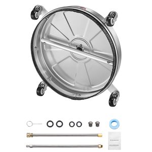 Accessori per Idropulitrice ad Alta Pressione in Acciaio Inox da 18 Pollici con 4 Ruote Veloci e Pulitore per Superfici da 4000 PSI Max e Attacco Rapido da 1/4 - Product Image 1