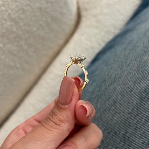 2 Carat Emerald Cut E VVS2 Lab Grown Diamond <b>Thin</b> Engagement <b>Ring</b> ,Knife Profile Dainty Proposal <b>Ring</b> in 14k Gold, IGI Certified - Product Image 3