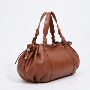 Fashion Women French Elegant Soft <b>Big</b> Capacity Button Closure Bucket Shape PU Casual Tote Bags for Ladies New - Product Image 3