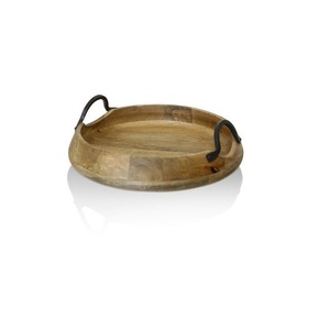 Bandeja de Madera Rústica para Servir el Desayuno, Bandeja de Madera Natural con Asas para Café, Té, Aperitivos, Comedor y Hogar - Product Image 3