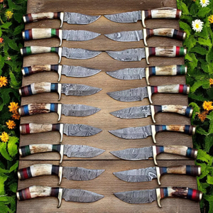 Couteau de chasse/découpe personnalisable en acier inoxydable OEM avec manche en bois Pakka, étui en cuir, fabrication artisanale, marque ZA DAMASCUS MAKERS - Product Image 2