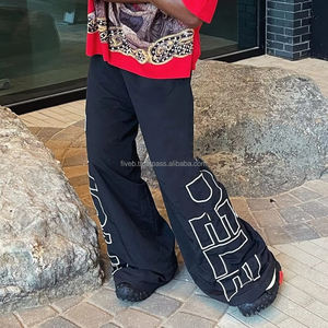 Pantalones Anchos de Algodón para Hombre, Estilo Urbano, con Logotipo Personalizado, Corte Holgado, Venta Caliente 2026 - Product Image 3