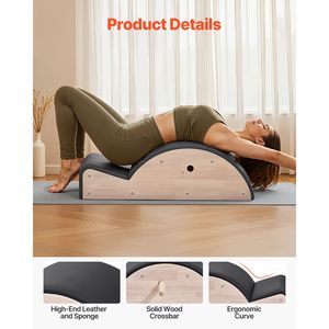 Accessorio per Home Gym: Correttore Spinale Pilates in EVA, Attrezzatura per Allenamento Yoga e Fitness, Accessorio in Legno e Gomma a Forma di Arco - Product Image 3