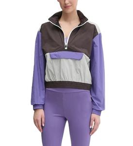 Nueva Chaqueta Corta de Moda para Mujer, Cortavientos con Media Cremallera, Diseño de Logotipo Personalizado, Chaqueta Deportiva Casual para Correr, Venta al por Mayor - Product Image 1