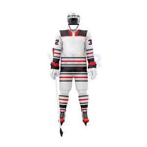Custom Ice Hockey Uniform Set Black Gold <b>Brown</b> Stripe Design Sublimation Printed Jersey Pants <b>Socks</b> Gloves Full Kit OEM - Product Image 5