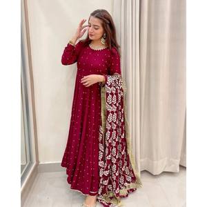 Vestido de Diseñador con Falda y Dupatta para Fiestas, Ropa India y Pakistaní - Product Image 5