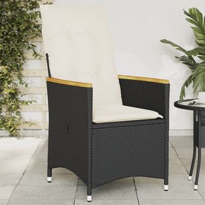 Silla de jardín reclinable negra y crema - Product Image 1