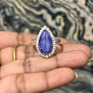 High quality Natural Tanzanite Gemstone <b>Brass</b> Silver Plated <b>Rings</b> for women handmade factory price trending jewelry - Product Image 2