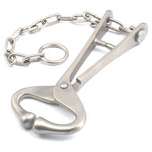 Pinza de nariz de toro de acero inoxidable de 7.5 pulgadas con cadena de 13.5 pulgadas, instrumento veterinario de acero inoxidable de alta resistencia para ganado bovino - Product Image 1