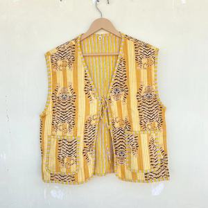 Coton matelassé réversible mode gilet veste Floral femmes filles veste hiver bohème court gilet manteau Boho demoiselle d'honneur - Product Image 1