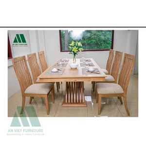 Tables à manger rectangulaires de qualité supérieure au design moderne, faciles à assembler, en bois massif, services OEM ODM, meubles de salle à manger VIET - Product Image 3