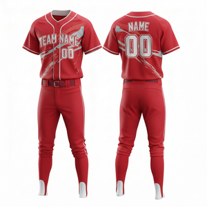 ชุดเบสบอลคอวีแบบปรับแต่งได้ ระบายอากาศดี กางเกงยูนิฟอร์มคุณภาพสูง พิมพ์ลายแบบซับลิเมชั่น ชุดกีฬาราคาถูก รับผลิตแบบ OEM - Product Image 5