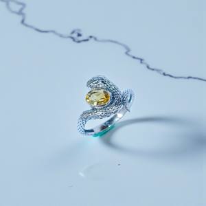 Bagues en argent 925 avec pierre précieuse citrine taillée, bagues fines en argent sterling, prix de gros, bijoux en argent - Product Image 2