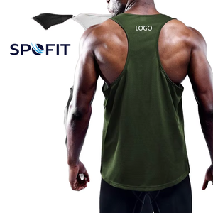 Custom <b>Mens</b> <b>Stringer</b> Gym Tank Top Quick Dry Fitness Workout <b>Vest</b> Sleeveless Bodybuilding Training Singlet OEM Private Label - Product Image 1